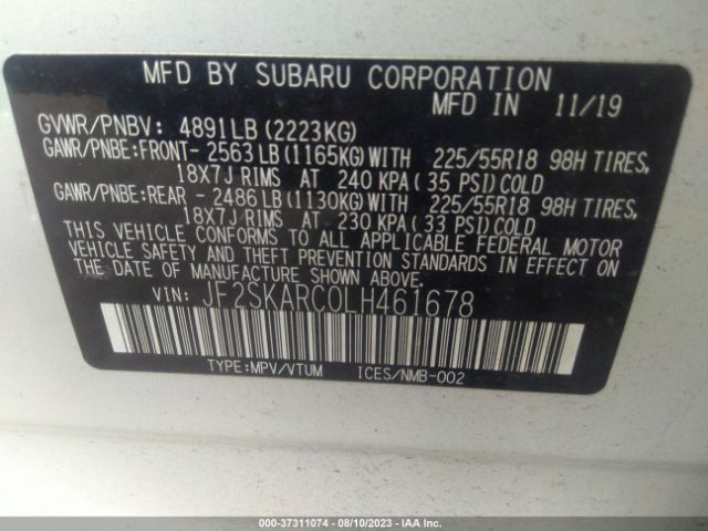 JF2SKARC0LH461678 Subaru Forester Sport