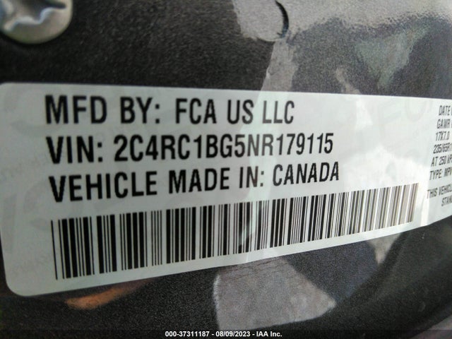 2C4RC1BG5NR179115 Chrysler Pacifica Touring L