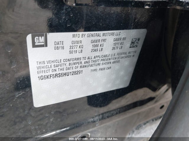 1G6KF5RS6HU128291 Cadillac Ct6 Premium Luxury