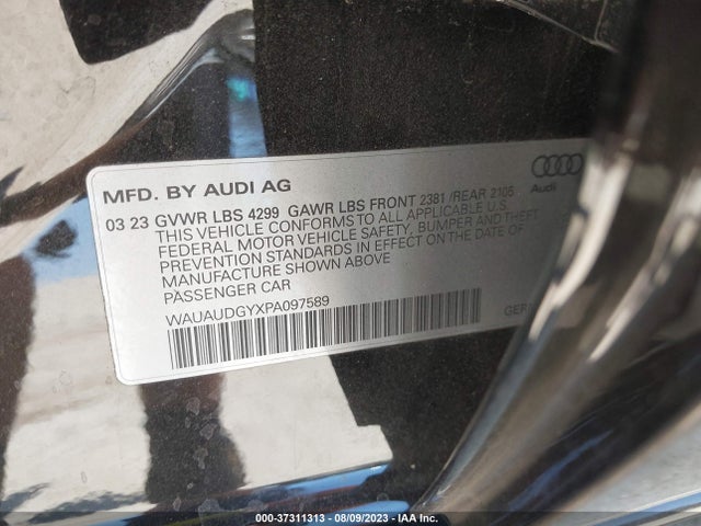 WAUAUDGYXPA097589 Audi A3 PREMIUM