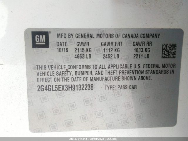 2G4GL5EX3H9132238 Buick Regal Sport Touring