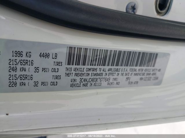 3C4NJCAB3KT677649 Jeep Compass Sport