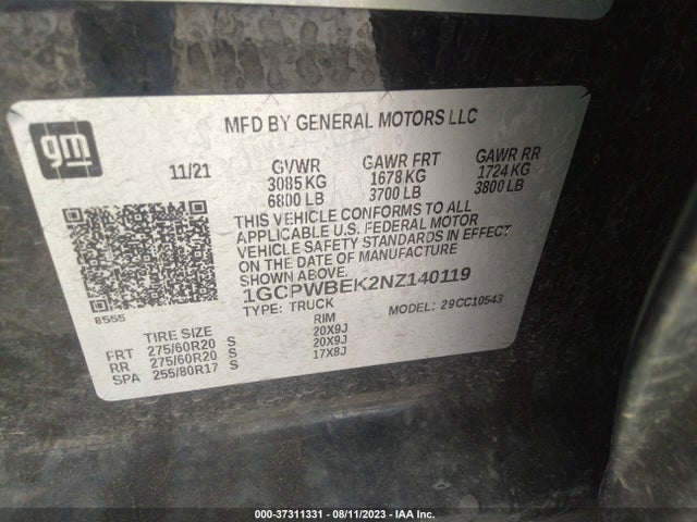 Chevrolet Silverado 1500 Ltd Custom 2022 1GCPWBEK2NZ140119 Image 9