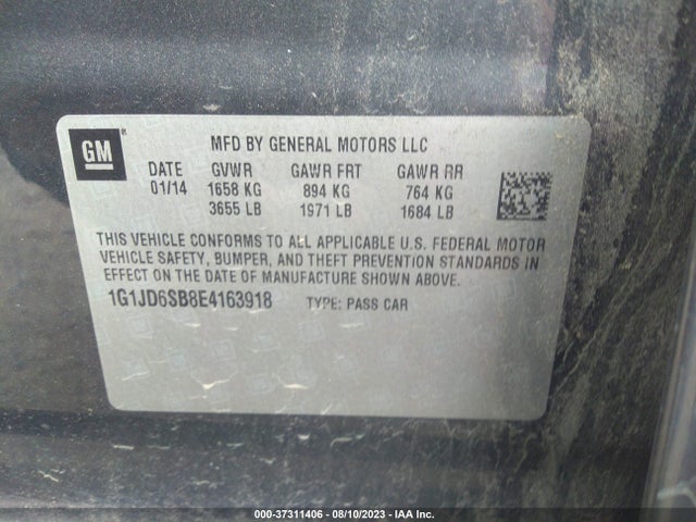 Chevrolet SONIC LT 2014 1G1JD6SB8E4163918 Image 11