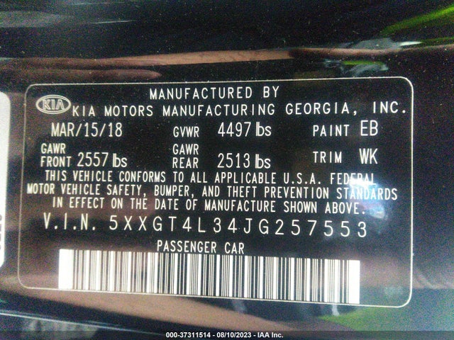 KIA Optima Lx 2018 5XXGT4L34JG257553 Image 9
