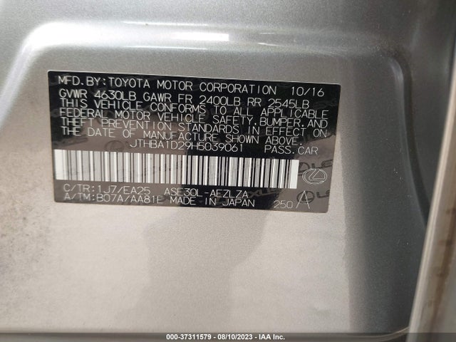 JTHBA1D29H5039061 Lexus Is Is Turbo
