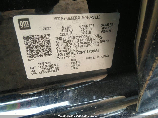 2023 GMC Sierra 2500HD, VIN: 1GT49PEY2PF130089