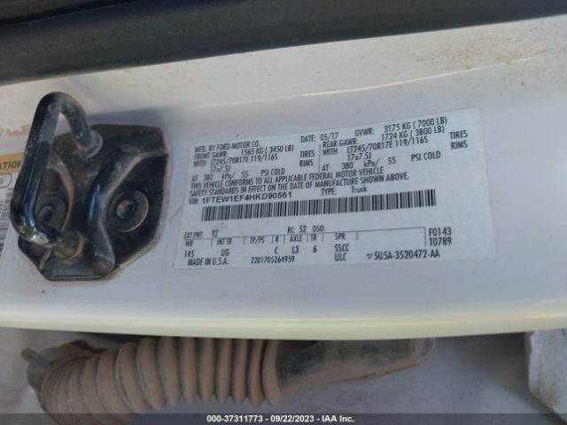 1FTEW1EF4HKD90561 Ford F-150 Xl/xlt/lariat