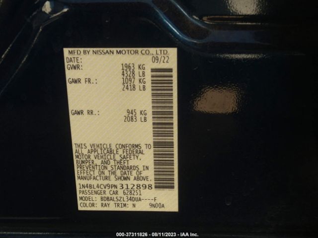 1N4BL4CV9PN312898 Nissan Altima 2.5 Sr