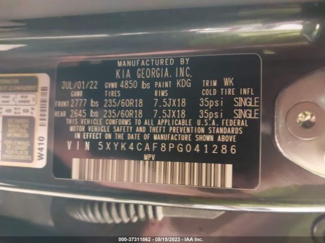 5XYK4CAF8PG041286 KIA Sportage Sx