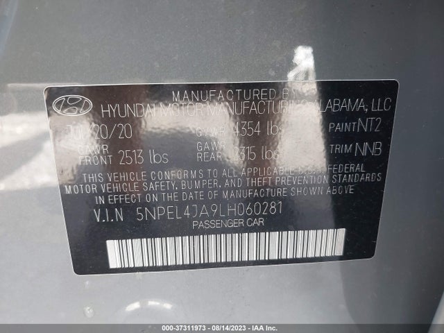 Hyundai SONATA SEL 2020 5NPEL4JA9LH060281 Image 9