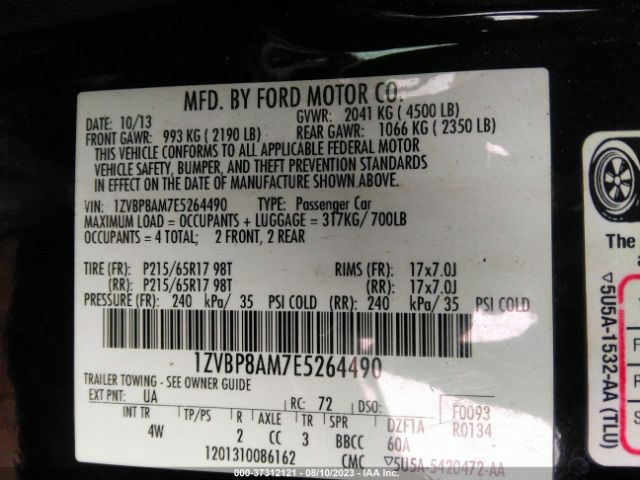 1ZVBP8AM7E5264490 Ford Mustang V6