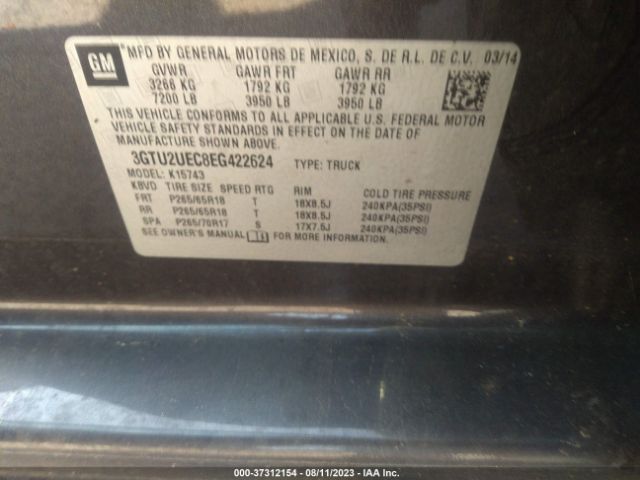3GTU2UEC8EG422624 GMC Sierra 1500 Sle