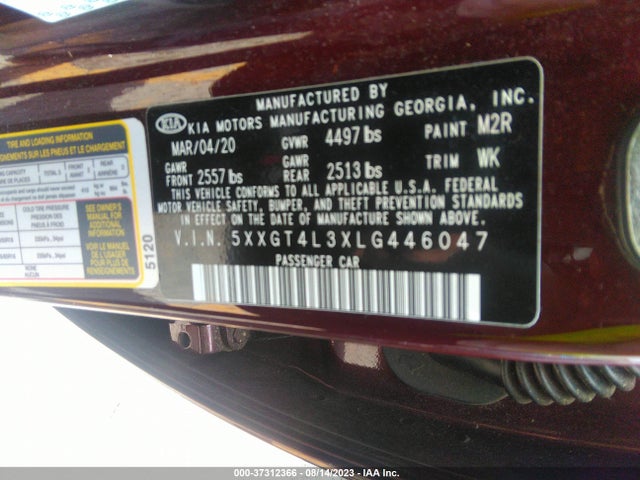 KIA Optima Lx 2020 5XXGT4L3XLG446047 Image 9