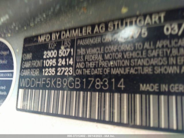 WDDHF5KB9GB178314 Mercedes-Benz E 350