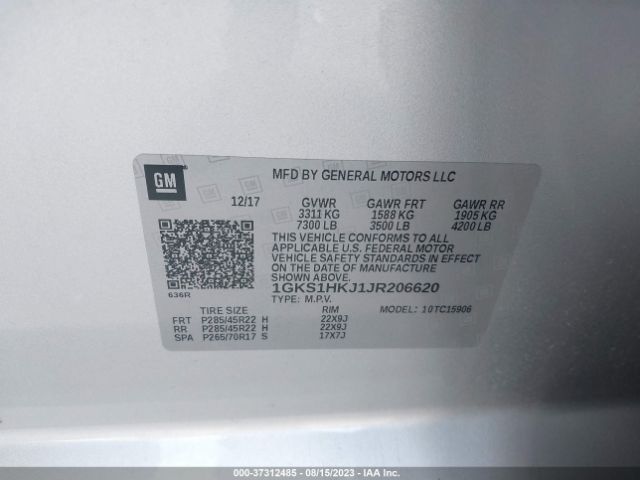 1GKS1HKJ1JR206620 GMC YUKON XL DENALI
