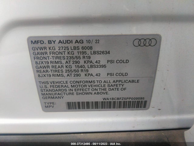 2023 Audi Q4 e-tron, VIN: WA1BCBFZ5PP009595