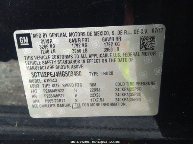 3GTU2PEJ4HG503480 GMC Sierra 1500 Denali