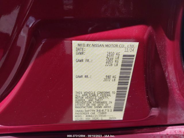 1N4AL3AP7FN364751 Nissan ALTIMA 2.5