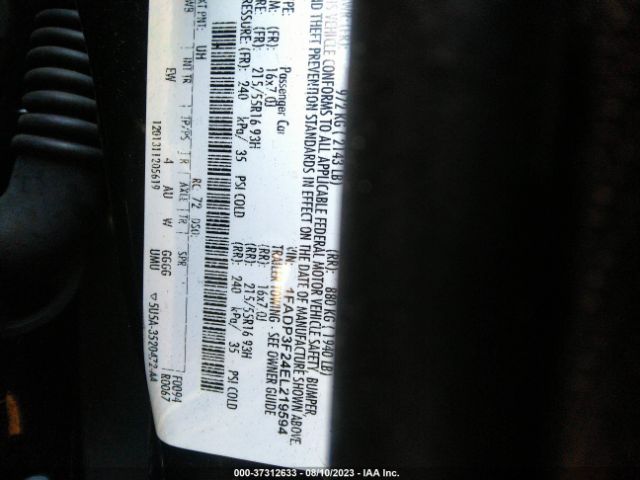 1FADP3F24EL219594 Ford FOCUS SE