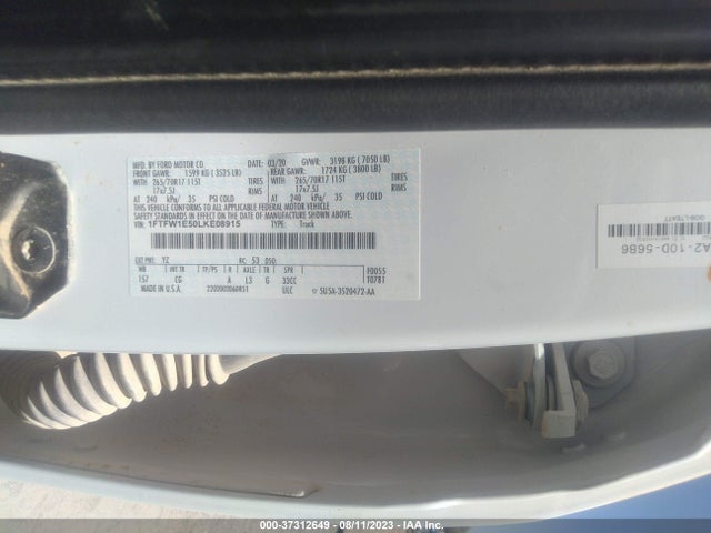 1FTFW1E50LKE08915 Ford F-150 Xl/xlt/lariat