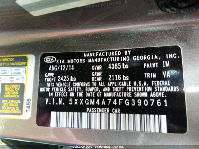 5XXGM4A74FG390761 KIA Optima Lx