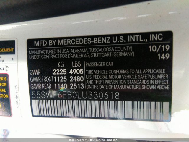 55SWF6EB0LU330618 Mercedes-Benz C-class Amg C 43