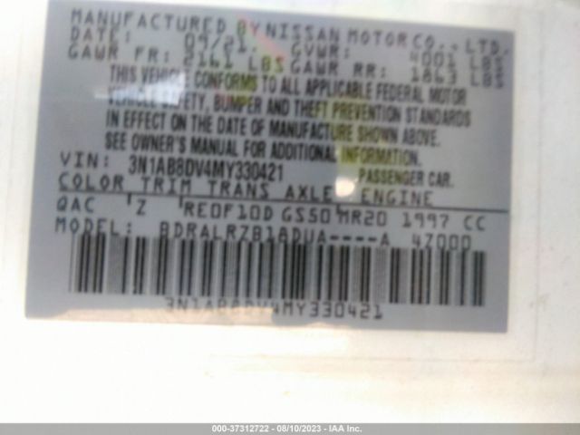 3N1AB8DV4MY330421 Nissan SENTRA SR