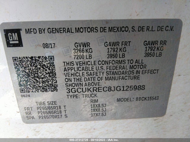Chevrolet Silverado 1500 Lt 2018 3GCUKREC8JG125988 Image 9