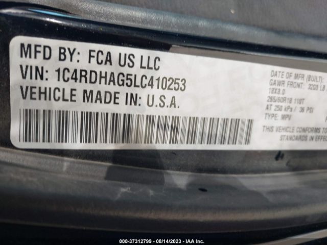 1C4RDHAG5LC410253 Dodge Durango Sxt Plus