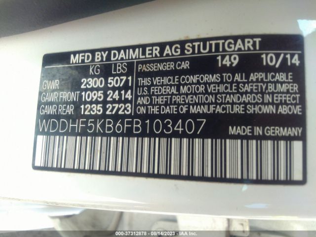 WDDHF5KB6FB103407 Mercedes-Benz E-class E 350