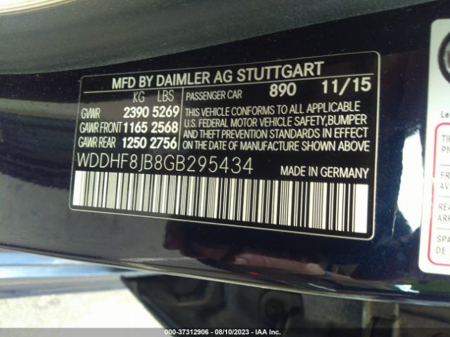 WDDHF8JB8GB295434 Mercedes-Benz E-class E 350