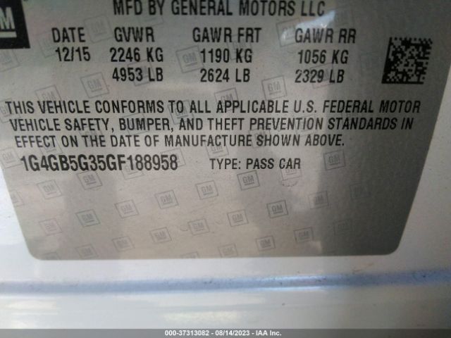 1G4GB5G35GF188958 Buick Lacrosse Leather