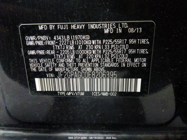 JF2GPAGC0E8206395 Subaru Xv Crosstrek Limited
