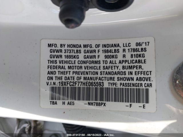 19XFC2F77HE065593 Honda Civic Sedan Ex