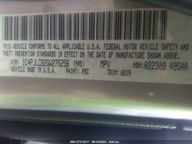 1C4PJLCB2GW275256 Jeep Cherokee Latitude