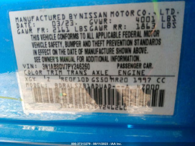 3N1AB8DV7PY246260 Nissan SENTRA SR