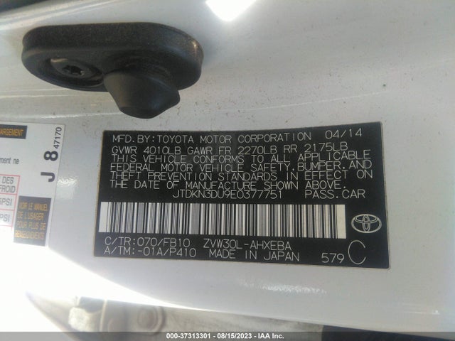 Toyota Prius Four/five/three/one/two 2014 JTDKN3DU9E0377751 Image 16