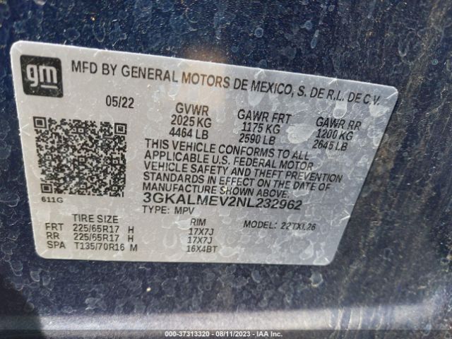 3GKALMEV2NL232962 GMC Terrain Sle