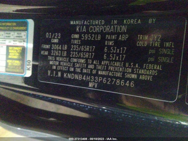 KNDNB4H33P6278646 KIA Carnival Lx