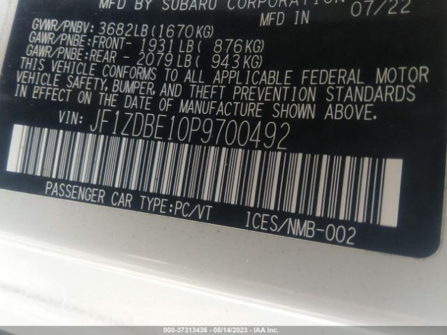 JF1ZDBE10P9700492 Subaru Brz Limited