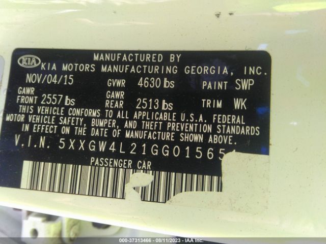 5XXGW4L21GG015651 KIA Optima Sx Turbo