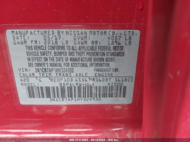 3N1CB7AP1HY324932 Nissan Sentra Sr Turbo