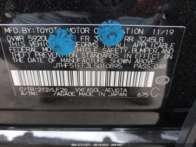 JTHF51FF3L5010895 Lexus Ls Ls 500 F Sport
