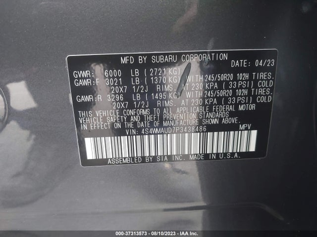 2023 Subaru Ascent, VIN: 4S4WMAUD7P3438486