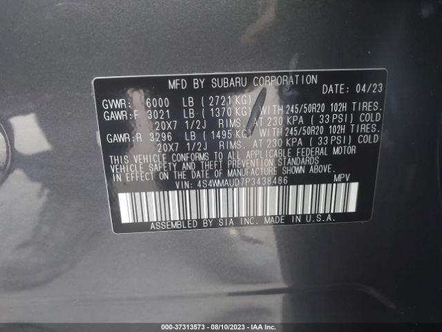 4S4WMAUD7P3438486 Subaru Ascent Limited