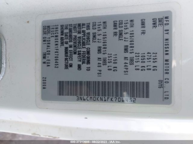 3N6CM0KN1FK706452 Nissan Nv200 S/sv