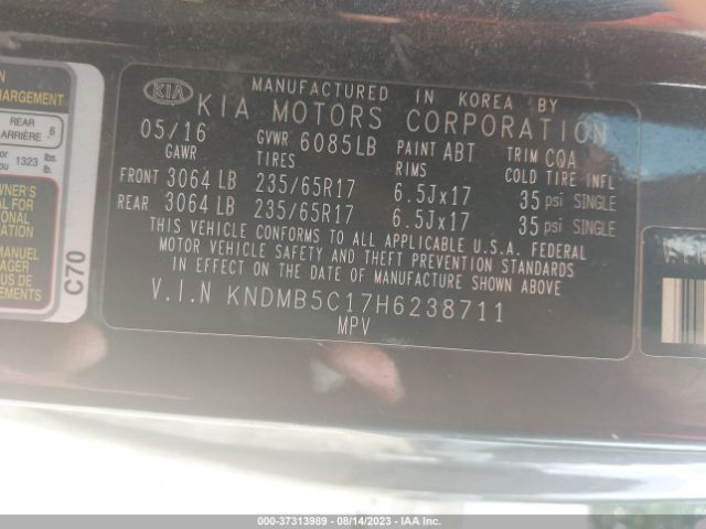 KNDMB5C17H6238711 KIA SEDONA LX