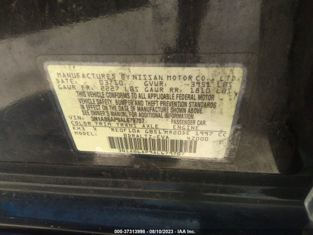 2010 NISSAN SENTRA 2.0 SR VIN: 3N1AB6AP9AL679707
