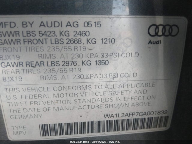 WA1L2AFP7GA001839 Audi Q5 Premium Plus